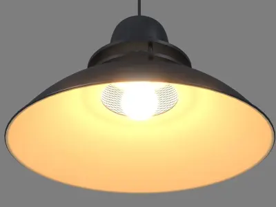 Anthracite Pendant Lamp With Mesh 3D model