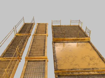 Stair Set of wooden pallets Low-poly 3D model