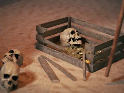 Treasure pirates Set 1 Low-poly 3D model