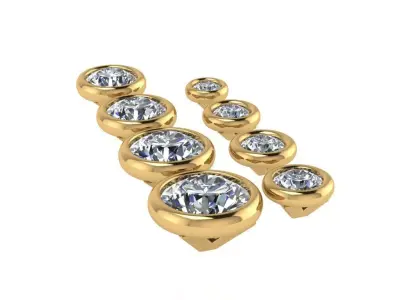 bezel set round pendant collection  3D print model