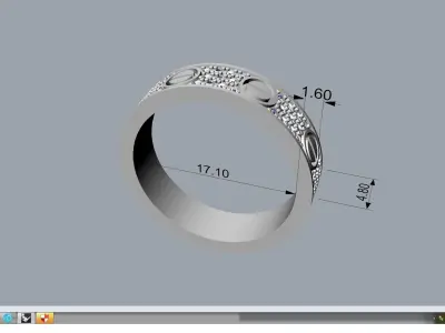 Love Paved Wedding Ring  17 1mm 3D print model