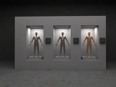 Virtual reality halls Free low-poly 3D model