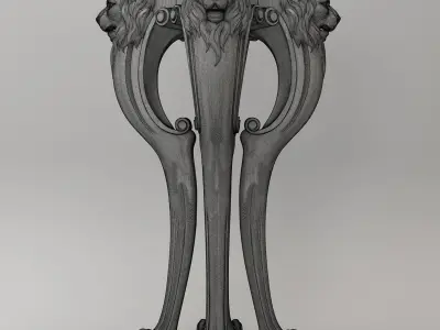 Lion Carved Leg 3D model