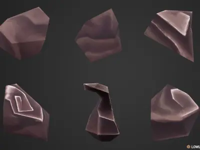 Stylized Cemetery Low-poly 3D model