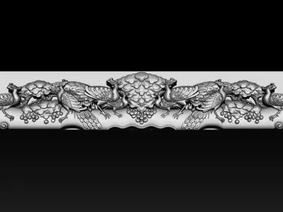 Wooden Peacock Wall Art - Asian Oriental Accents 3D print model