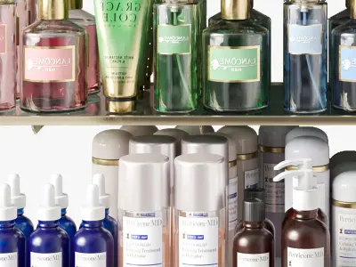 A rack with cosmetics in a beauty salon or supermarket 3D model