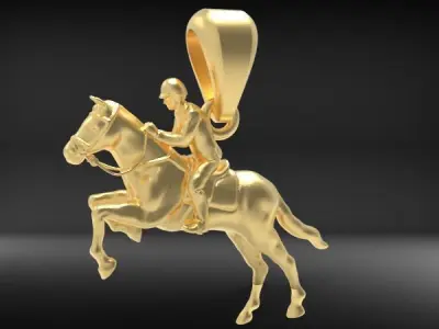 HORSE WITH JOCKEY  3D print model