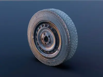 Realistic Car Tires 3D Model Low-poly 3D model