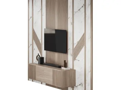 Modern TV Wall 040 3D model