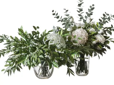 Flower Set 077 green bouquet 3D model