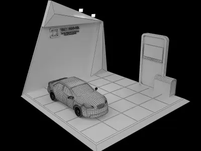 Booth Exhibition Stand a105a 3D model