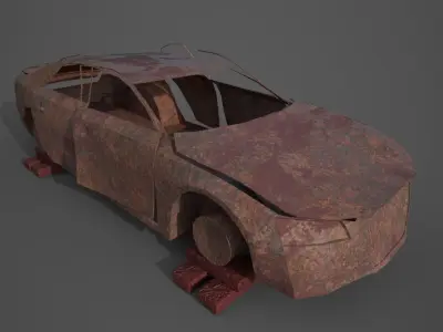 Damaged Car Low-poly 3D model