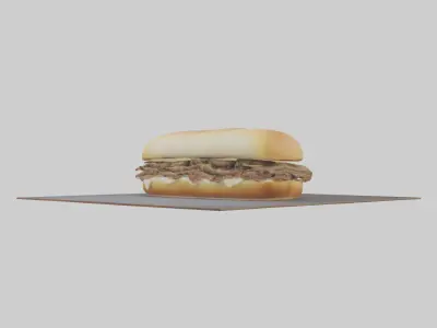 Philly cheesesteak model Low-poly 3D model
