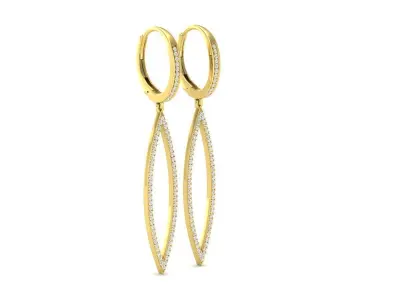 AV 473 Ladies Marquise Shaped Dangling Drop Earrings 3D print model