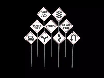 Traffic signs 3D model