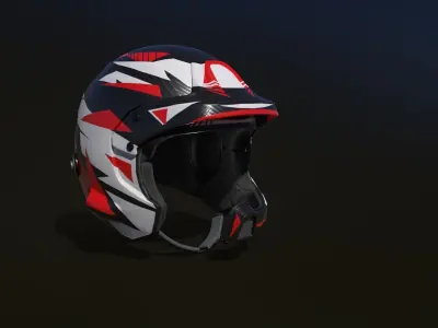 Rally helmet Low-poly 3D model