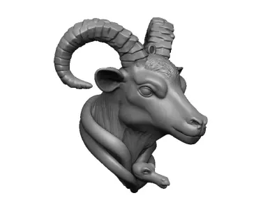 goat pendant 3D print model
