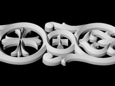 Central decor ornament for furniture 3D model 222