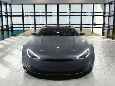 BLENDER EEVEE Brandless Sports GT coupe Low-poly 3D model