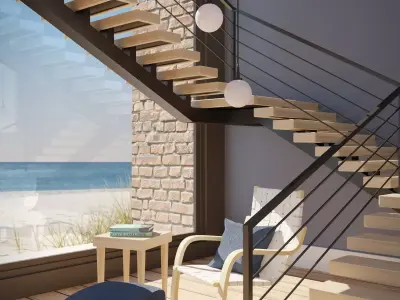 A place to rest below the stairs 3D model