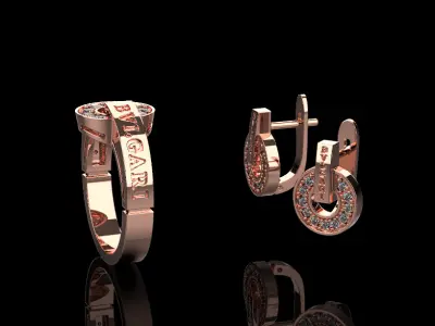 Ring and Earrings set 11311 3D print model