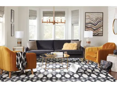 Jayde Glass Top Coffee Table GOLD 3D model