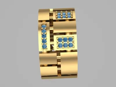 Silver and Gold men wedding ring 3D print model