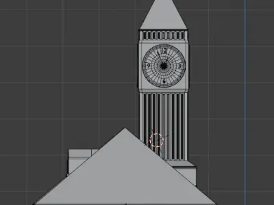 Simple low poly Town hall pbr game ready Free low-poly 3D model