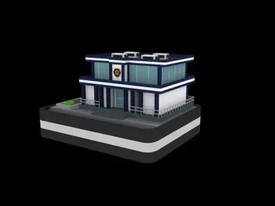 Police low poly pack Low-poly 3D model