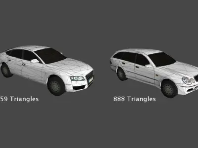 Mobile car collection Low-poly 3D model