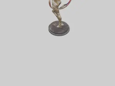 Gymnast with Ribbon statue model Low-poly 3D model