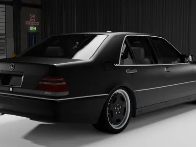 Mercedes-Benz W140 AMG Low-poly 3D model