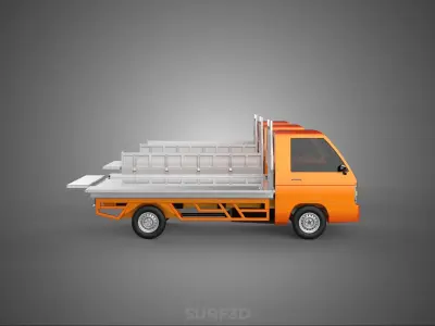 ALL MODE DROP SIDE BED BODY GATE DOOR PICKUP TRUCK WIDE DECK CAR 3D model