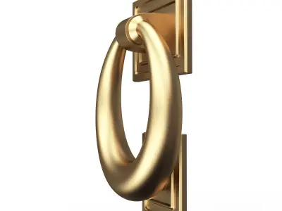Classic Door Handle 02 Gold Low-poly 3D model