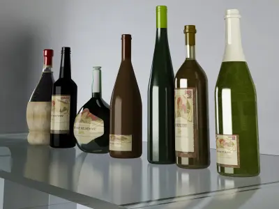 Luxury Wine Bottles MAX 2011 3D model