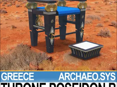 Ancient Greek Throne Poseidon B 3D model