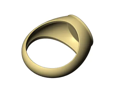 12mm Round flat top blank engravable signet ring miniset 3D print model