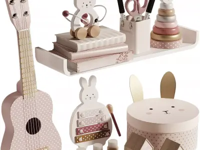 Jabadabado Bunny Wooden Toys Decoration and Storage for kids 3D model