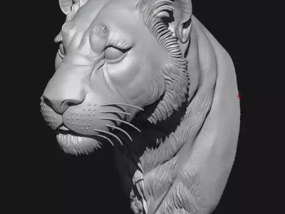 lion sculpture 3D print model