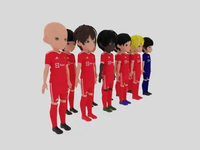 Manchester United Soccer Team Low-poly 3D model
