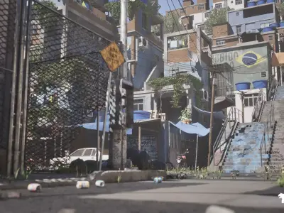 South American Slums - Favela Low-poly 3D model