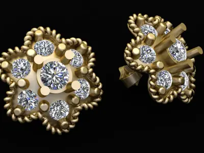 LUXURY FLOWER STYLE EARRING 3D PRINTABLE MODEL 3D print model