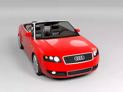 AUDI A4 CABRIO OPEN LOWPOLY Low-poly 3D model