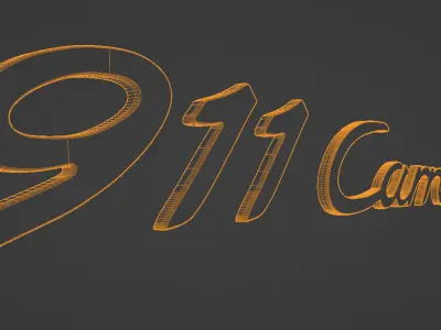 Porsche 911 Carrera 4S Badge 3D print model