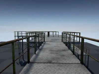 Modular industrial platform PBR Low-poly 3D model