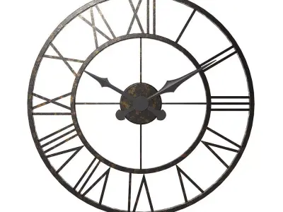 Distressed Indoor Outdoor Clock - Large 3D model