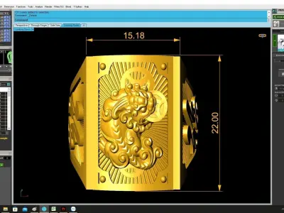 Chinese Dragon Fortune Symbol Men Ring 3D Model  4340 3D print model