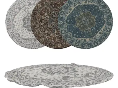 Round Rug Set 17 3D model