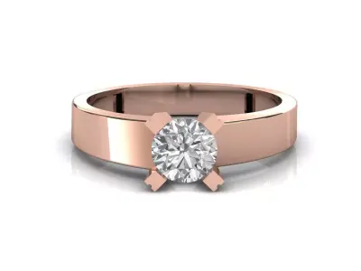 STL 3DM Print Ready Women Diamond Ring Lightweight Printable  3D print model 52