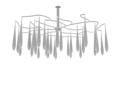 ceiling modern chandelier 3D model Low-poly 3D model